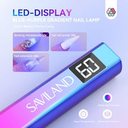 SAVILAND U V Light for Gel Nails, Mini Handheld U V LED Nail Lamp, 12W | 10s Flash Cure Lamp, 400mAh USB Rechargeable Battery, 3-Timer Setting, LED Display, Cordless, Portable, Home and Travel Use