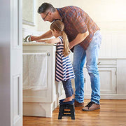 ACSTEP Folding Step Stool 9 Inch, Non-Slip Foldable Stools for Kids, Black | Heavy Duty Collapsible Foot Stool, Lightweight, Holds 300 lb for Toddler/Adults Kitchen Bathroom Bedroom Outdoor, with Handle