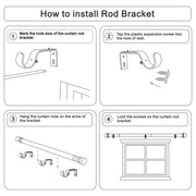 Byondeth Curtain Rods for Windows 16 to 144 Inches Adjustable Length 1 Inch Diameter Window Curtain Rod with Aluminium Finials, Black