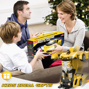 Britik Transform Remote Control Car Toys for Boys 4-6, Drift RC Car Yellow | Transform Cars, Gift for Boy Ages 4-12 Years Old, One-Button Transforming, 360° Rotation, 2.4GHZ 1:18 Scale, Robot Toy Car