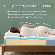 Zinus 8 Inch Full Cooling Essential Memory Foam Mattress, Medium Feel | Designed for Cooler Sleep, Soothing Pressure Relief, Just-Right Medium Feel, CertiPUR-US & OEKO-TEX Certified Materials