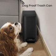 Cesun Small Bathroom Trash Can with Lid, 1.6 Gal, Soft Close, Matte Black | Step pedal soft close, Slim 5.9in fits narrow spaces, Stainless steel, Anti-fingerprint, Removable inner bucket, Odor seal