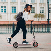 Electric Scooter - 350W/500W Motor, 8.5"/10''Solid Tires, Up to 19/22MPH& 16/21/23Miles Long-Range Portable Commuting Scooter for Adults with Double Braking System