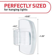 Command Outdoor Light Clips, Clear, 20 Clips, 24 Weather Resistant Strips | Damage-Free Hanging Light Clips with Adhesive Strips, No Tools Mini Wall Hooks for Hanging Decorations in Living Spaces