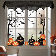 AerWo Halloween Decoration Black Lace Spiderweb Fireplace Mantle Scarf Cover Festive Party Supplies 45 X 243cm 18 x 96 inch