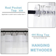 OWENIE White Sheer Curtains 84 inches Long 2 Panels Set for Living Room | Sheer White Curtain for Bedroom, Rod Pocket Light Filtering Sheer Panel Drapes, 2pcs, Each 42" Width x 84" Long