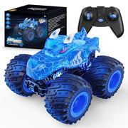 AUUGUU Remote Control Car, 2.4GHz Monster Trucks Toys with Light Spray, Birthday Gift for Kids 3 4 5 6 7 8, All Terrain RC Cars, Toys for Boys Girls 3+ Year Old