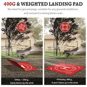 FPVtosky Nighttime Reflective Drone Landing Pad, Fast-fold Double Sided Waterproof Landig Pad Weighted for DJI Lito X1/Mini 5 Pro/ 4/3 Pro/Mini 4k / Mavic 4 / Air 3s/ Avata 2/ Neo/Flip