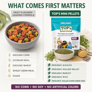 TOP's Mini Parrot Pellets 1 lb, USDA Organic Certified, Non-GMO Bird Food