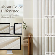 TWODRAPES Natural Pinch Pleated Linen Semi Sheer 84 Inch Curtains 2 Panels | Pinch Pleat Hooks Rings, Back Tab, Cream Ivory Birch, Boho Neutral, Textured Linen, Window Curtain for Living Room Bedroom