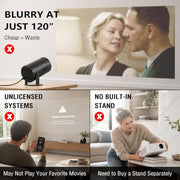 Now with Netflix/1080P-VOPLLS Smart Mini Projector with WiFi and Bluetooth | Thinnest 1.81" Native 1080P Auto Focus & Keystone Portable Outdoor Projector, 4K Home Movie Theater
