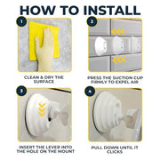 HONEYBULL Fogless Shower Mirror for Shaving with Suction Mount, White | Shatterproof Acrylic Bathroom Accessory With 360 Swivel & Built-in Razor Hook, Clear Reflection in Steam & No-Drill Setup
