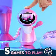 emotoBOT COR-A Interactive Robot Kids’ Toy Touch-and Sound-Responsive Robot | Holiday Stocking Stuffers, Gifts, Presents, Ages 6+, Pink, Movement, LED Face, 100+ Ways to Play