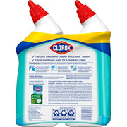Clorox Toilet Bowl Cleaner Clinging Bleach Gel, Kills 99.9% of Bacteria and Viruses, Ocean Mist, 24 Fl Oz, Pack of 2