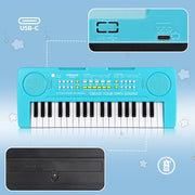 Keyboard Piano for Kids, BIGFUN 37 Keys Toddler Piano Instrument Toy, Blue | Kids Electronic Multifunction Music Educational Keyboard Toy for 3-7 Year Old Girls and Boys