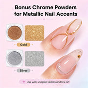 Beetles 3D Gel Nail Art, 30g Clear Solid Builder Nail Gel & Sculpting Pen | 5 in 1 Non-Sticky Hand Sculpting Building 3D Nail, for Beginner DIY UV Nails at Home, Crystal Orb Gifts for Women