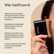 Kitsch Lymphatic Contour Face Brush - Facial Massage Brushes - Black | Hypoallergenic Bristles, Depuffing & Encourage Circulation, Lymphatic Face Brush for Skin Care, Ergonomic Contour Design