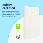 Graco Premium Foam Baby Crib & Toddler Bed Mattress | GREENGUARD Gold Certified, Waterproof, Machine Washable OEKO-TEX Standard 100 Certified Cover, Firm Support, Standard Size