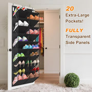 UVIAHOMI 20-30 Pairs Over the Door Shoe Organizer, 10-Tier Door Shoes Rack