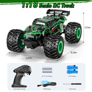 BIFYTON Remote Control Car, All-Terrain Rechargeable Rc Truck Boy Toys | Remote Control Truck with LED Light, 20KM/H, Sturdy PVC Shell, 2-Batteries, Toys for Boys 4-7 8-12 Beginner, Birthday Green