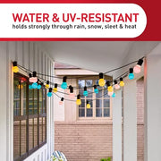 Command Outdoor Light Clips, Clear, 20 Clips, 24 Weather Resistant Strips | Damage-Free Hanging Light Clips with Adhesive Strips, No Tools Mini Wall Hooks for Hanging Decorations in Living Spaces