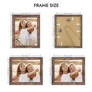 Hongkee 8x10 Picture Frame with Real Glass Wood Frame(Rustic Brown, 1 Pack) | Fits 8 x 10 Photos for Wall or Tabletop Display - Includes Easel Back, Vertical Hang - Ideal for Home, Office