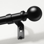Wolistsa Curtain Rods 36-91 Inch, Black 1 Inch Adjustable Heavy Duty Curtain Rods for Windows, Decorative Modern Window Treatment Rod, Telescopic Splicing Metal Drapery Pole, Easy Installation