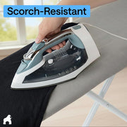 GORILLA GRIP Padded Ironing Board Cover, 15x54 Silver | Silicone Coating, 400°F Scorch and Stain Resistant, Fits Over Standard Size Board, Heavy Duty Hook and Loop Fastener Strap