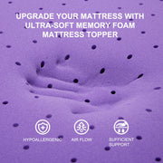 SINWEEK 2 Inch Gel Memory Foam Mattress Topper, Twin Size | Ventilated Soft Pressure Relieve Mattress Pad, Breathable Bed Topper, CertiPUR-US Certified