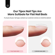 Beetles Tipex Instant Apex Nail Tips, Medium Stiletto 192pcs 16 Sizes 00-14 | No Builder Gel Needed, Etched-free Thicker Strong Acrylic Nails for DIY Salon-look Fake Nail Extensions
