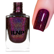 ILNP Black Orchid - Deep Burgundy Holographic Nail Polish, Long Lasting Non Gel, Chip Resistant, Non-Toxic, Vegan, Cruelty Free