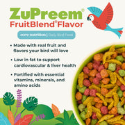 ZuPreem FruitBlend Cockatiel & Conure Food, Uniform Bird Food, M, 2 lb | Bird Food Pellets, Fruit Blend, Cockatiel Food, Conures, Lovebirds, Love Bird Pellets, Cockatiel Pellets, Parrot, Medium Bird