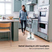 Shark Steam & Scrub Steam Mop, All-in-One Hard Floor Cleaner, Grey, S8001 | LED Headlights, 4 Dirt Grip Soft Scrub Pads Included, XL Water Tank, Swivel Steering
