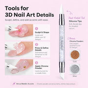 Beetles 3D Gel Nail Art, 30g Clear Solid Builder Nail Gel & Sculpting Pen | 5 in 1 Non-Sticky Hand Sculpting Building 3D Nail, for Beginner DIY UV Nails at Home, Crystal Orb Gifts for Women