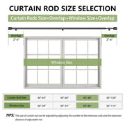 Curtain Rods 30-90 Inch, Adjustable Black Curtain Rods for Windows 1 Pack