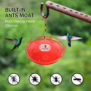 eWonLife 2 Pack 16 oz Saucer Hummingbird Feeders for Outdoors, Garden Decor | Built-in Ant Moat, 5 Bee Proof Feeding Ports, BFA Free Plastic, Easy Clean, Leak-Proof Dish-Style