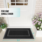 OLANLY Front Door Mat Outside 29.5x17, All-Season Heavy-Duty Rubber Doormat | Black, Absorbent, Stain and Fade Resistant, Waterproof Non-Slip Backing, Low-Profile Indoor Outdoor Floor Mat for Entryway