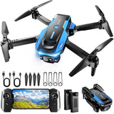 Drone with 1080P Camera - Foldable Remote Control RC Quadcopter FPV Drone | Camera Drone with Gesture Control, 3D Flip, One Key Start, Emergency Stop, 2 Batteries, Toy Drone for Kids Adult Beginners