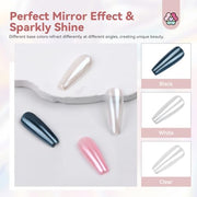 SAVILAND Clear White Pearl Chrome Nail Powder, 1g Large Capacity | Non-Flying Grain-Free Formula, With Applicator, Mica-Based Chrome Powder, Metallic Mirror Unicorn Effect, Home and Salon Use