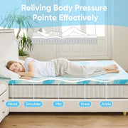 OLIXIS 2 Inch Twin Cooling Gel Infused Memory Foam Mattress Topper, Bed Pad | CertiPUR-US Certified, Soft Ventilated Pressure Relieving Bed Pad in a Box, Breathable Plush Feel