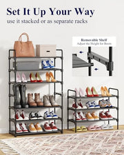 Kitsure Shoe Rack for Closet, Shoe Storage, 27.6" Wide - 3 Tiers, Black | Shoe Organizer for Closet, Entryway, Living Room, Space-Saving Shelf, Sturdy Zapateras Slots