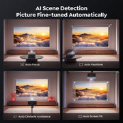 Outdoor-Projector-4K [VIDAA Live TV/40W Dolby/920 ISO] with WiFi6 and Bluetooth Compatible with Netflix, Smart Projector, AI Voice Control & Auto Focus, HDR10, Movie Proyector for Ceiling Home Theater