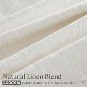 TWODRAPES Natural Pinch Pleated Linen Semi Sheer 84 Inch Curtains 2 Panels | Pinch Pleat Hooks Rings, Back Tab, Cream Ivory Birch, Boho Neutral, Textured Linen, Window Curtain for Living Room Bedroom