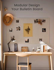Fluxynara Felt Bulletin Board & Cork Board Alternative 48'' x 36'' | 12-Pack Felt Pin Boards, Vision Board with Adhesive Tabs for Home, Office, Classroom & Dorm, Oatmeal