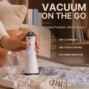 Vacbird Travel Vacuum Bags with Rechargeable Pump, Carry-On Space Saver | See Contents Easily with Transparent Bags, 1500mAh Pump Compresses 90+ Bags, Carry-On Size for Easy Travel Packing