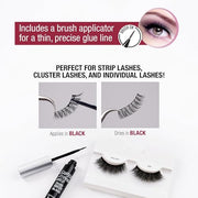 i•ENVY Super Strong Hold Eyelash Adhesive, Waterproof, 48-Hour Long-Lasting Lash Glue, Latex-Free, Hypoallergenic, Quick-Drying with Brush-On Applicator for Strip Lashes (Black, 1 Pack)