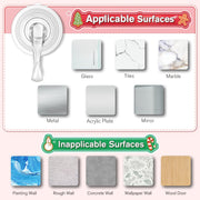 VIS'V Suction Wreath Hanger with Wipes, 22 Lb Capacity, Large, Clear, 2 Pcs | Heavy Duty, Removable and Reusable, Invisible Design, Locking Technology, Dual Vacuum Suction, Fit for Smooth Flat Surfaces