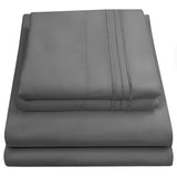 King Size Sheets - Breathable Luxury Bed Sheets with Full Elastic & Secure Corner Straps Built In - 1800 Supreme Collection Extra Soft Deep Pocket Bedding Set, Sheet Set, King, Gray
