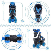 Kids Roller Skates for Boys - Green for Toddler Little Kids Age 4 5 6 7- Adjustable All Light up Wheels Indoor Outdoor Sports Birthday Gift for Son and Grandson