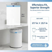 T.FORING Small Trash Bags 4 Gallon Drawstring,1.1 Mil,Unscented,120 Count | Tear-Free,Leakproof,Strong Garbage Can Liners,White,Fit 12 - 15 Liter Waste Bins,for Home Bathroom Office Car Everyday Use